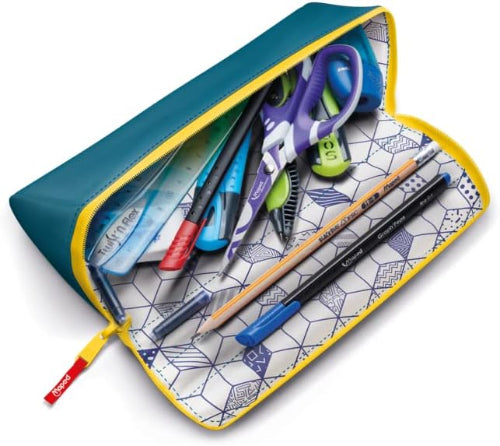maped pencil case with items