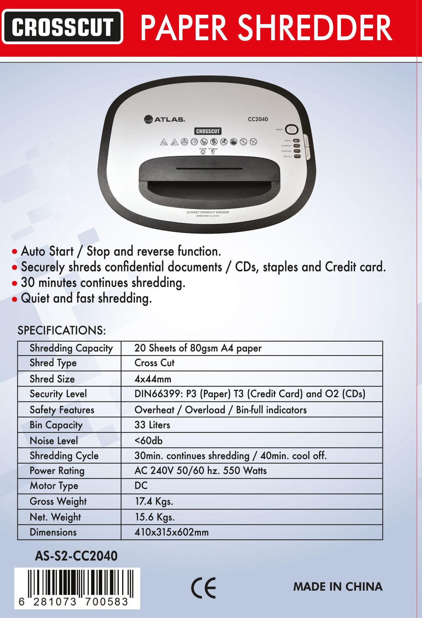 atlas 2040 technical specification data sheet