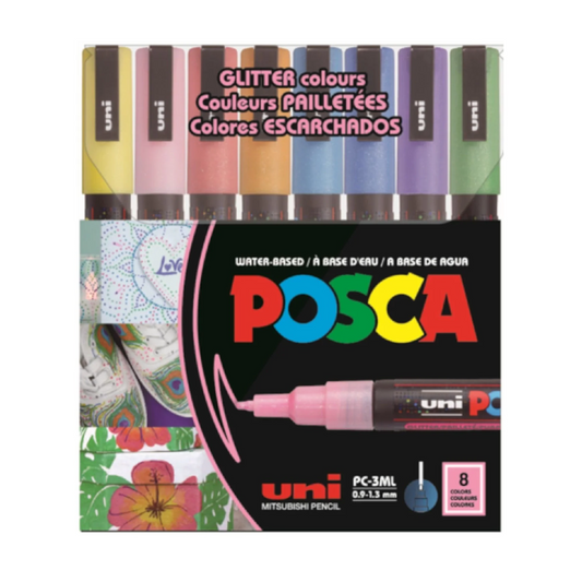uni posca marker pc 3m glitter 8 colors pack online