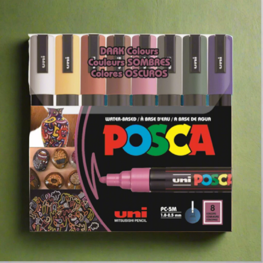 Uni posca marker pc 5m dark 8 colours 