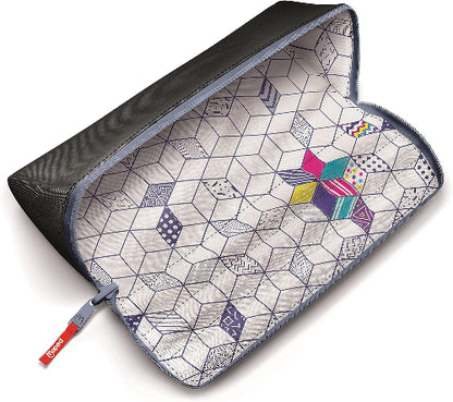 maped pencil case black opened and coloured