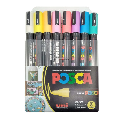 uniball posca pc5m soft 8 colours