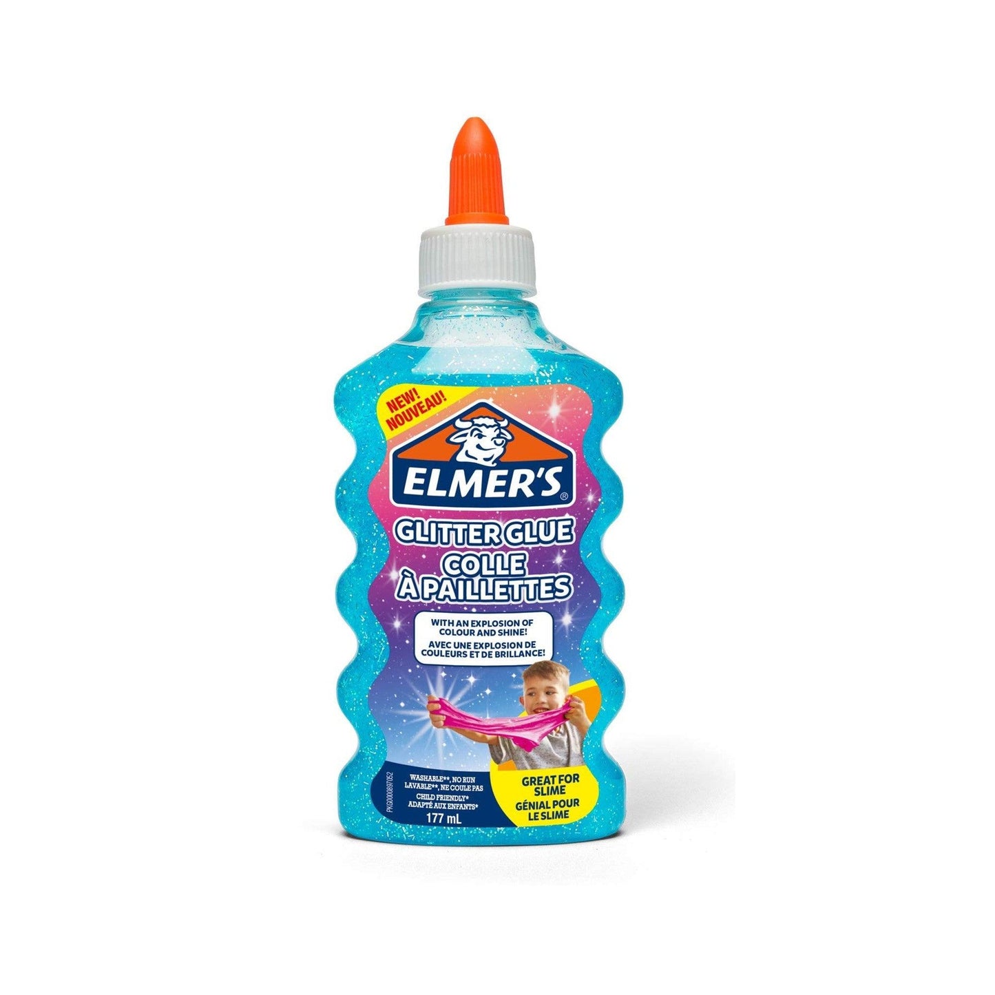Elmer's Glitter Glue 177 ml Blue |   Washable and Kids Friendly | Really good for Making Slime and Crafting