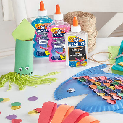 Elmer's Glitter Glue 177 ml Blue |   Washable and Kids Friendly | Really good for Making Slime and Crafting